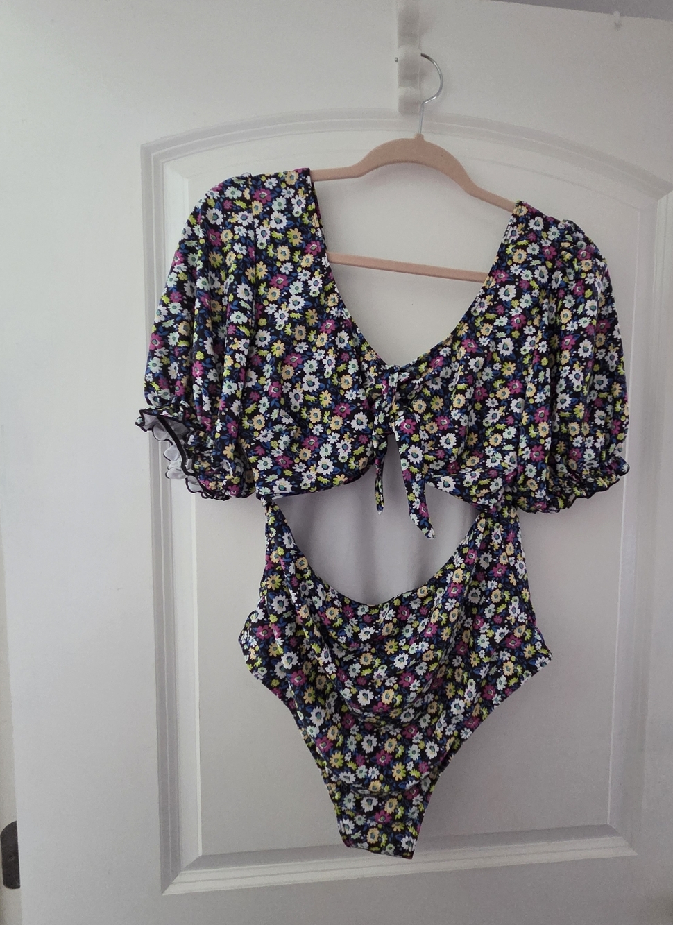 Shein Floral Cutout One-Piece Swimsuit in Multicolor 1XL One Piece